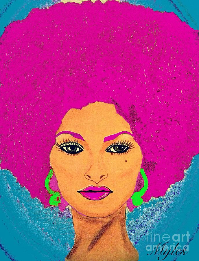 Pam Grier Bold Diva c1979 Pop Art Painting by Saundra Myles