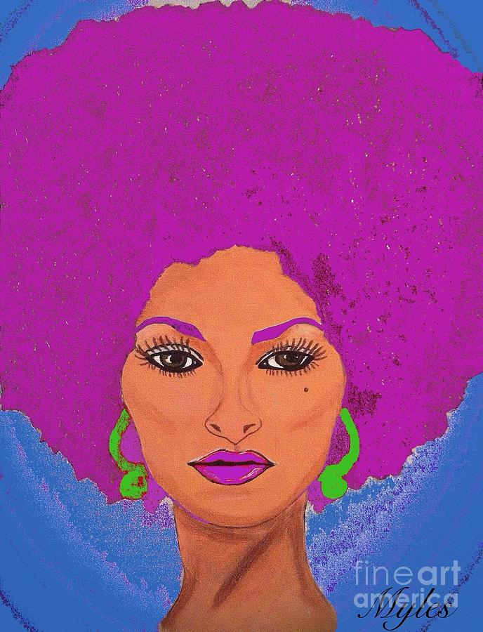 Pam Grier Circa 1979 Diva Painting by Saundra Myles