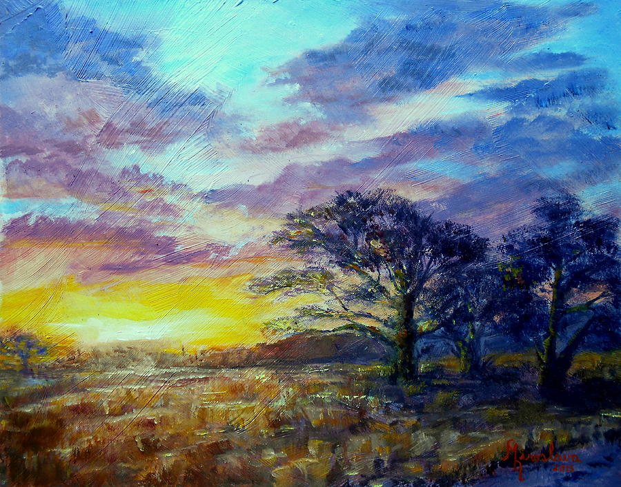 Pampa Sunset Painting by Silvana Miroslava Albano