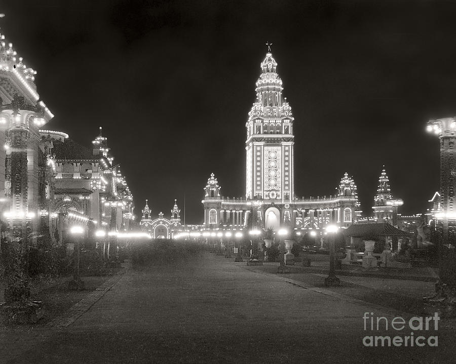 Pan Am Night Tower 1901 Photograph by Martin Konopacki Restoration