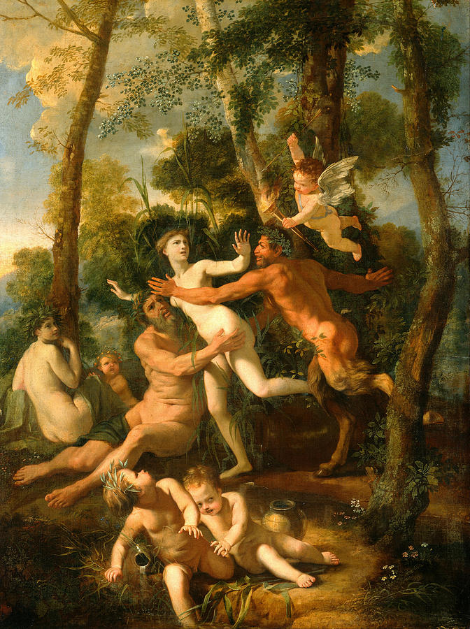 Nicolas Poussin Painting - Pan and Syrinx by Nicolas Poussin