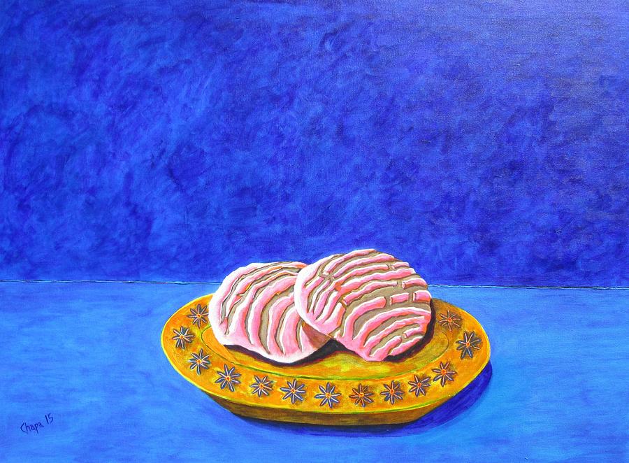 Pan dulce azul Painting by Manny Chapa