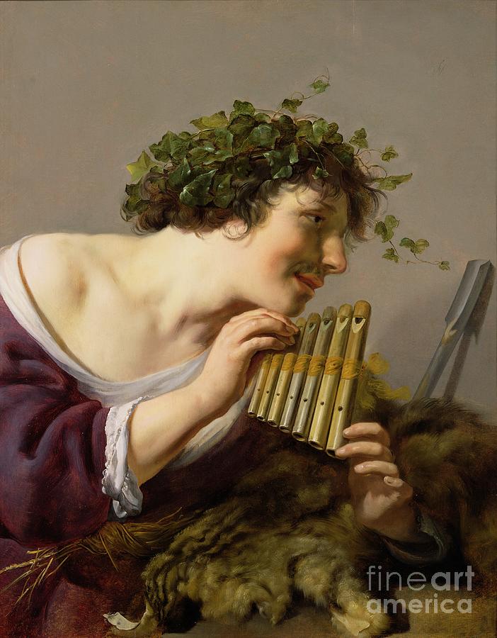 Paulus Moreelse Painting - Pan Playing his Pipes by Paulus Moreelse