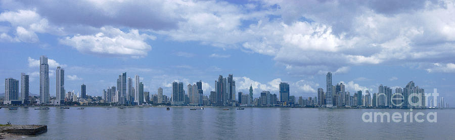 Panama City skyline from the west Photograph by Rudi Prott