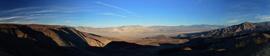 Mountain Photograph - Panamint Valley from Father Crowley Viewpoint Panorama November 16 2014 by Brian Lockett