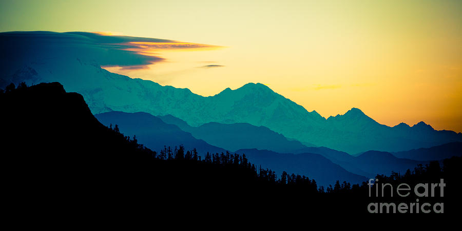 Nature Photograph - Panaramic Sunrise in Himalayas Artmif photo Raimond Klavins by Raimond Klavins