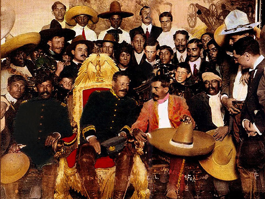 Pancho Villa in presidential chair and Emiliano Zapata palacio nacional Mexico City December 6 1914 Photograph by David Lee Guss