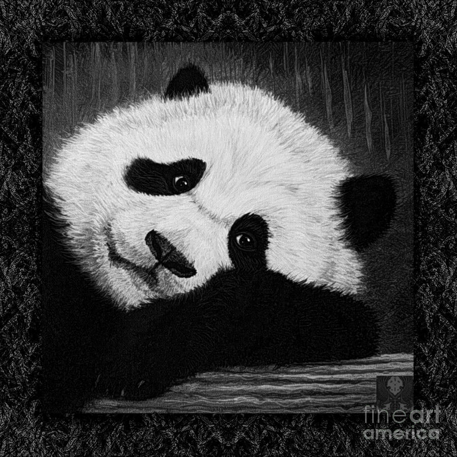 Animals Artwork Black And White Giant Panda BW Throw Pillow