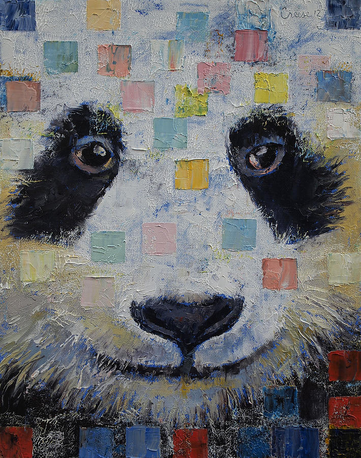 Panda Checkers Painting by Michael Creese