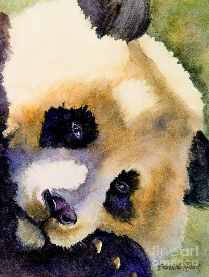 Panda Cub Painting by Bonnie Rinier