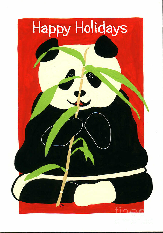Panda Greetings Painting by Terry Taylor
