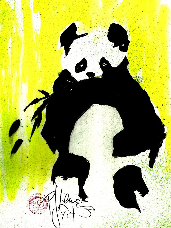 Panda Haiku Painting by PJ Lewis