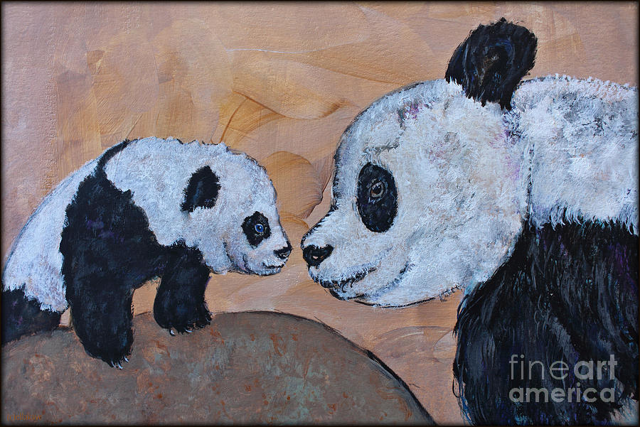 Panda Love Painting by Ella Kaye Dickey