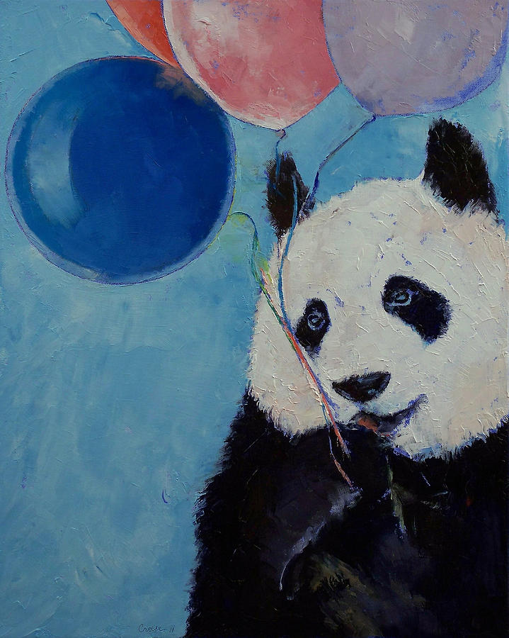 Panda Party Painting by Michael Creese