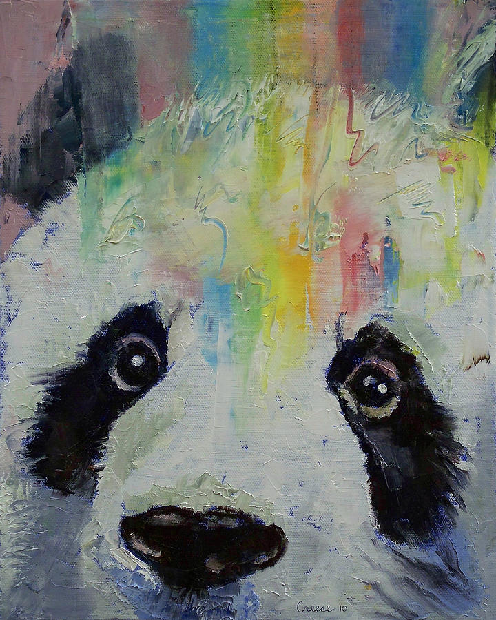 Panda Rainbow Painting by Michael Creese