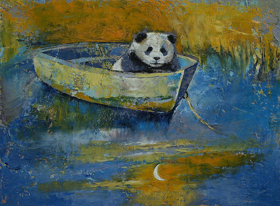 Panda Sailor Painting by Michael Creese