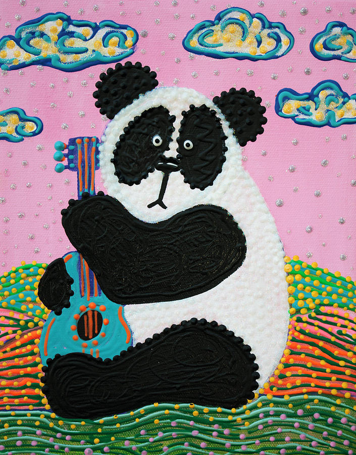 Animal Painting - Panda Song by Laura Barbosa