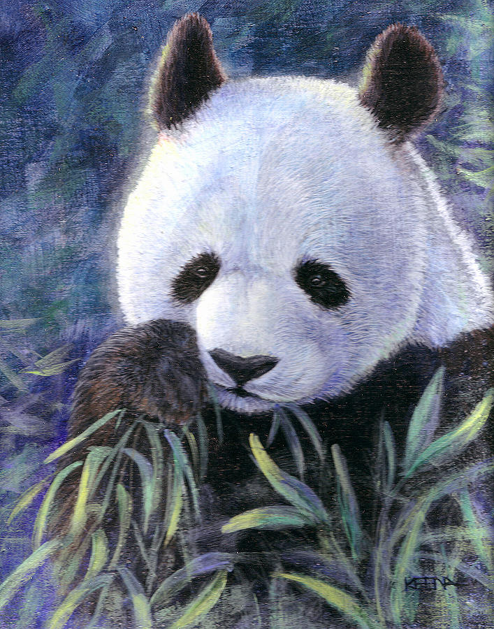 Panda with Bamboo Painting by Keena Friedrichsmeier - Fine Art America