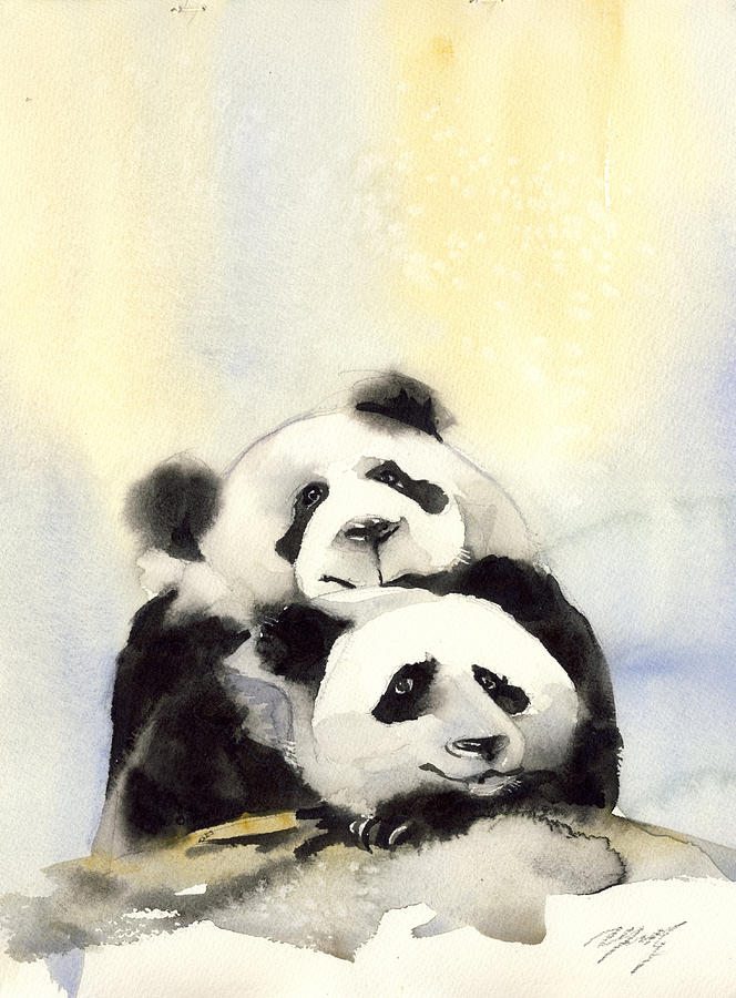 Pandas  Painting by Alfred Ng