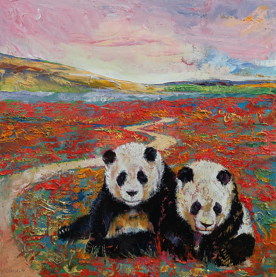 Panda Paradise Painting by Michael Creese