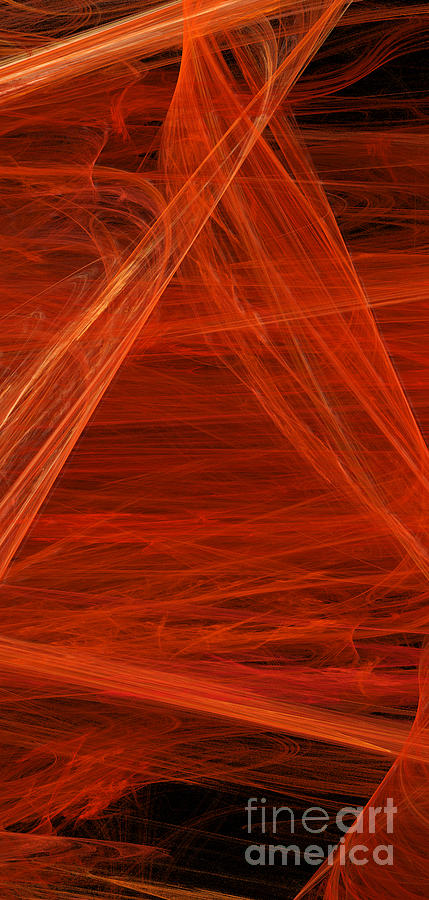 Abstract Digital Art - Panel 5 Of 5 Dancing Flames 2 H Pentaptych by Andee Design