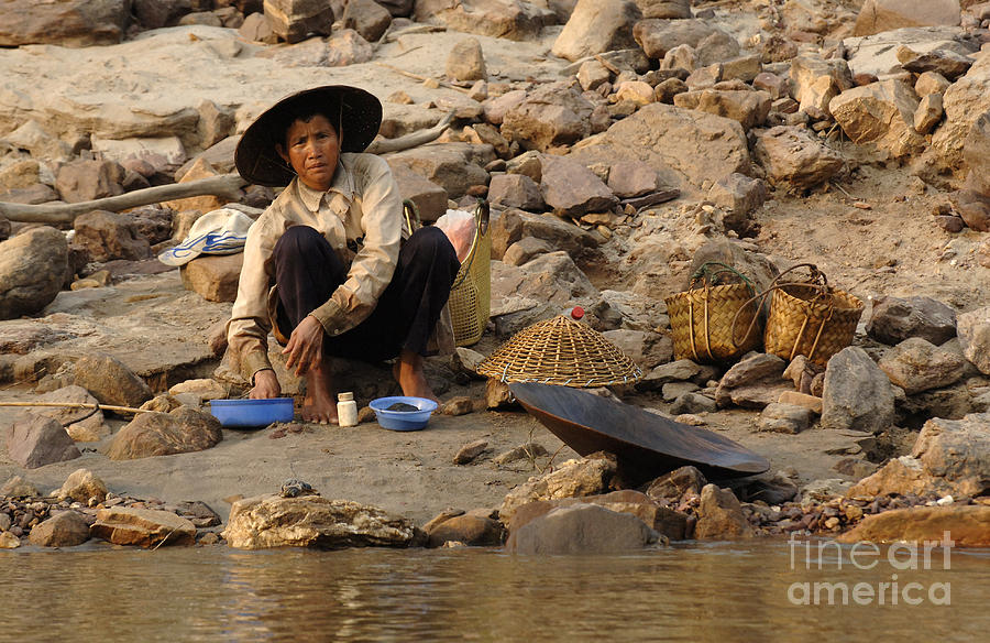 Panning For Gold Mekong River 1 Photograph by Bob Christopher