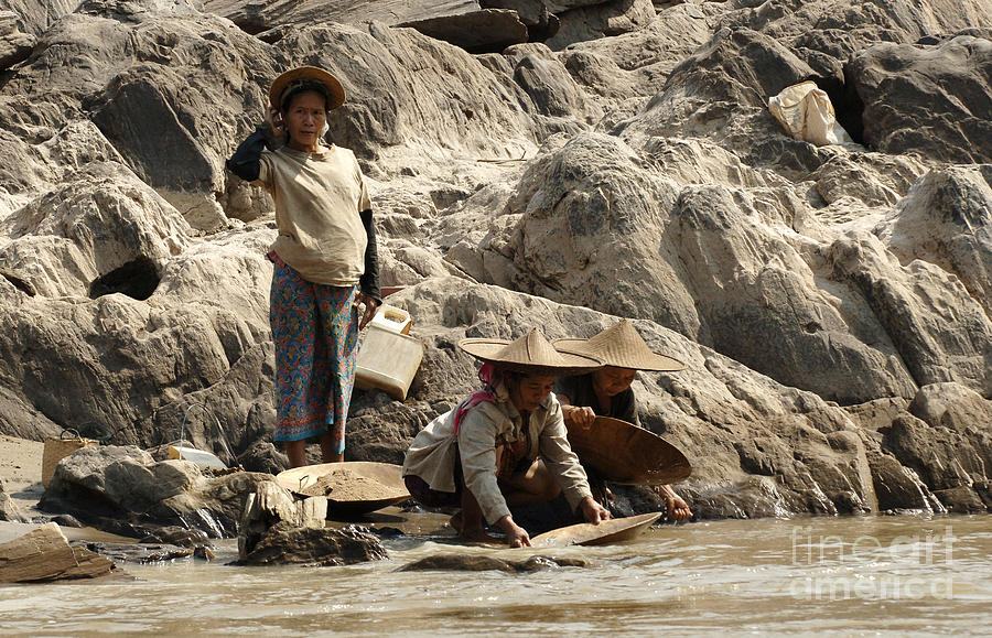 Panning For Gold Mekong River 2 Photograph by Bob Christopher