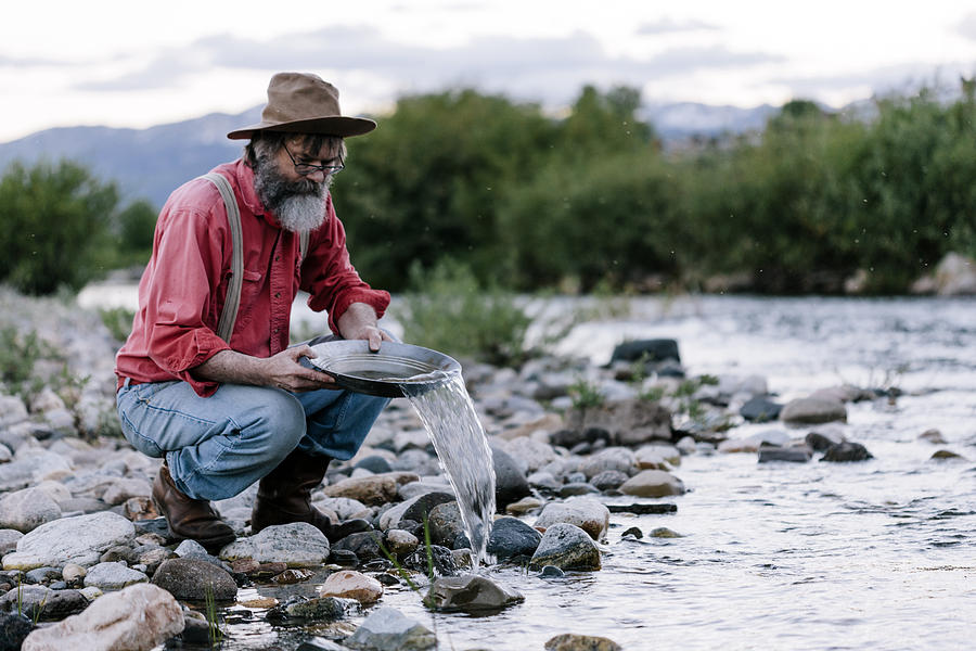 Panning for gold, Yellowstone Photograph by Urbancow