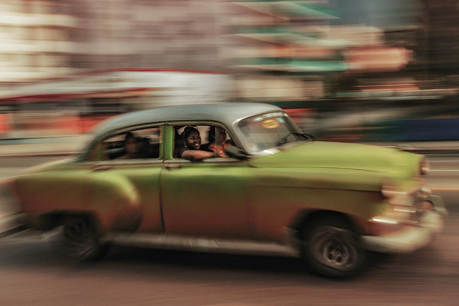 Transportation Photograph - Panning Havana by Andreas Bauer