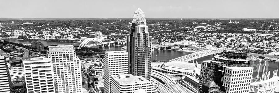 Panorama Cincinnati Skyline Aerial Picture  Photograph by Paul Velgos