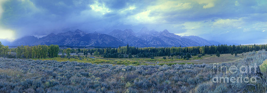 Panorama Clearing Storm Blacktail Ponds Grand Tetons National Park Photograph by Dave Welling