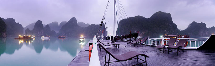 Panorama Halong Bay, From Onboard A Photograph by Gethinlane