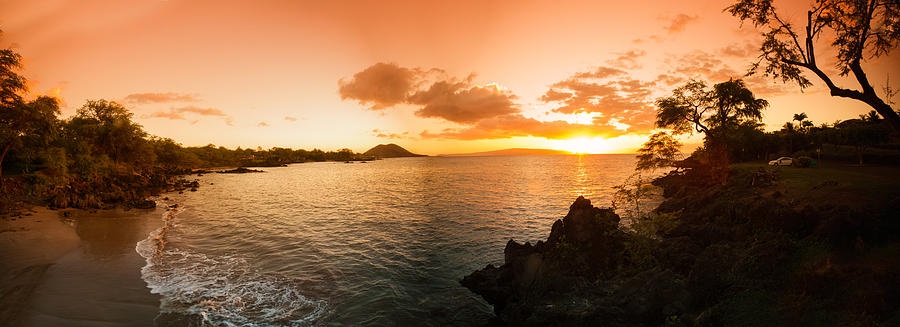 Panorama image of a Hawaiian beach Photograph by FrozenShutter
