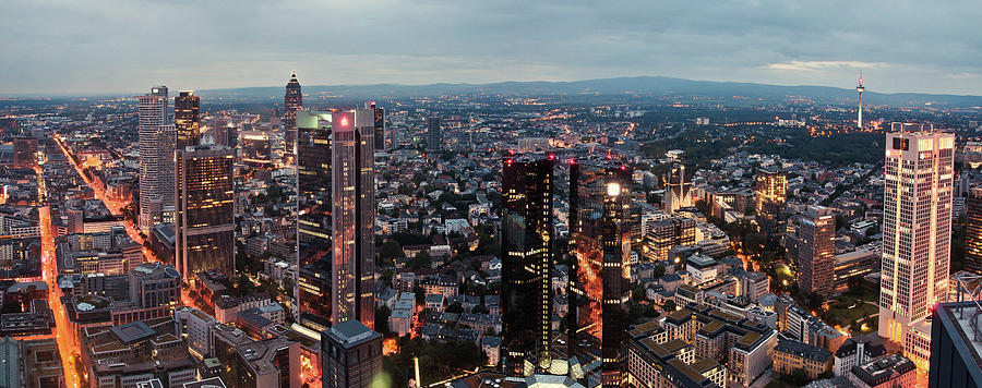 Panorama Night View Of Frankfurt Photograph by Jimmy Ll Tsang