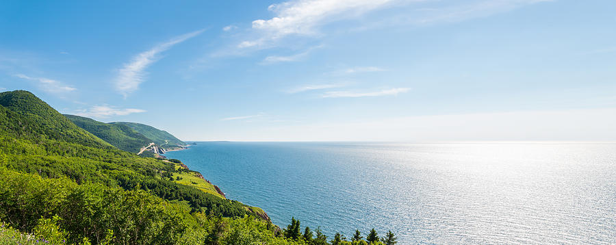 Landscape Photograph - Panorama of a coastal scene on the cabot trail by Vadim Petrov