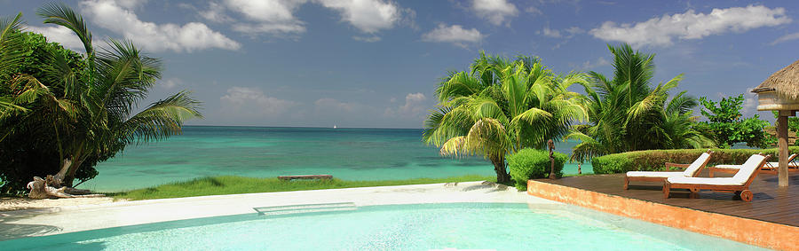 Panorama Of A Pool On The Caribbean Photograph by Christian Heeb | Fine ...