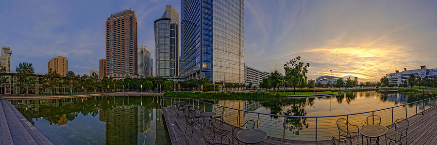 Panorama Of Discovery Green - Downtown Houston Texas Photograph