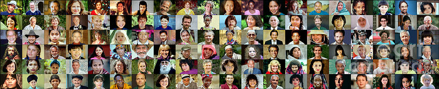 Panorama of Diverse Faces Photograph by Wernher Krutein