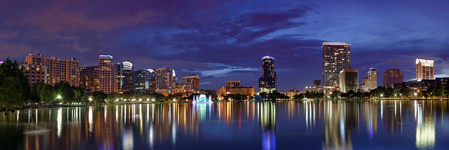 Orlando Photograph - Panorama of Downtown Orlando by Silvio Ligutti