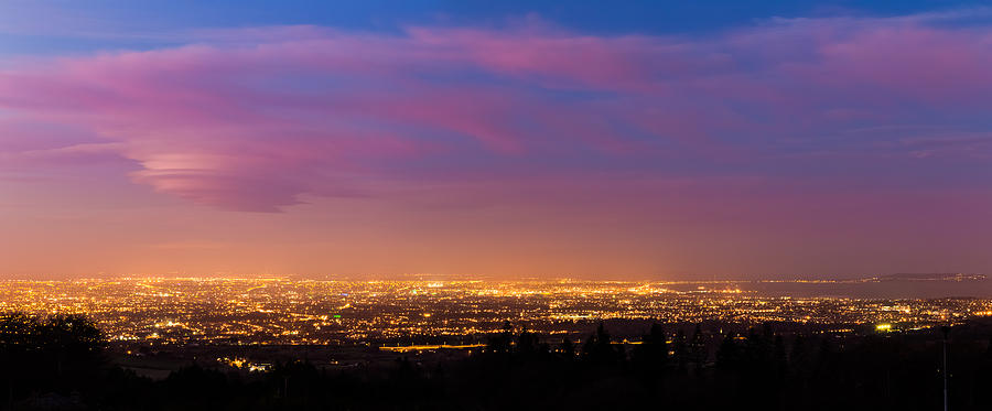 Panorama of Dublin City at Blue Hour Photograph by Semmick Photo