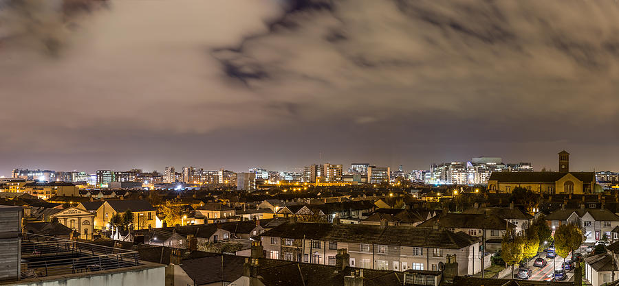 Panorama of Dublin Quays Skyline Photograph by Semmick Photo