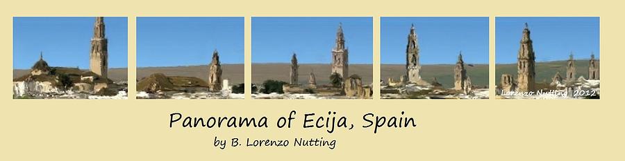 Andalucia Painting - Panorama of Ecija Spain by Bruce Nutting Andalucia Painting - Panorama of Ecija Spain by Bruce Nutting