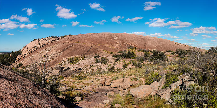 Panorama of Enchanted Rock State Natural Area - Fredericksburg Texas Hill Country Photograph by Silvio Ligutti