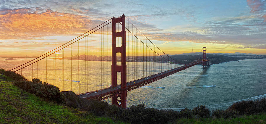 Panorama Of Golden Gate Photograph by Noppawat Tom Charoensinphon
