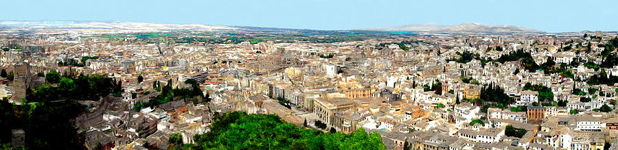 Panorama of Granada Spain Painting by Bruce Nutting