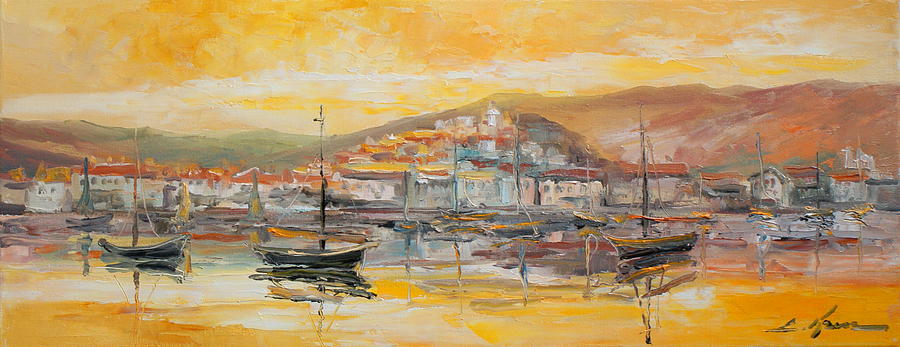 Panorama of Harbour Painting by Luke Karcz