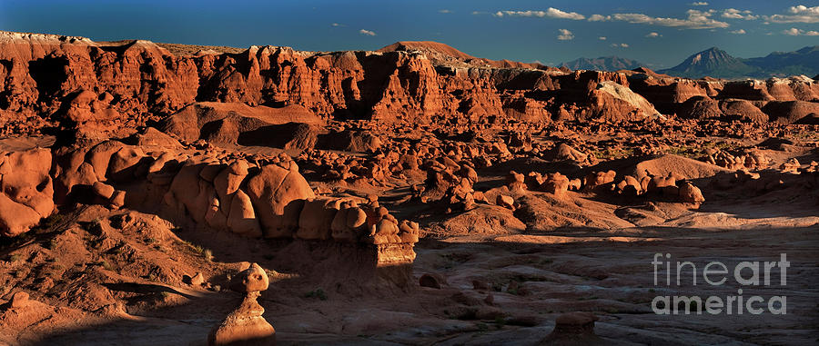 Panorama Of Hoodoos At Sunset Goblin Valley State Park Utah Photograph by Dave Welling