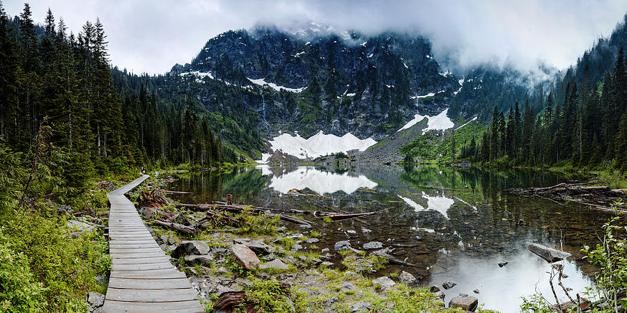 Panorama of Lake 22 and Mount Pilchuck - Cascades Washington State Photograph by Silvio Ligutti
