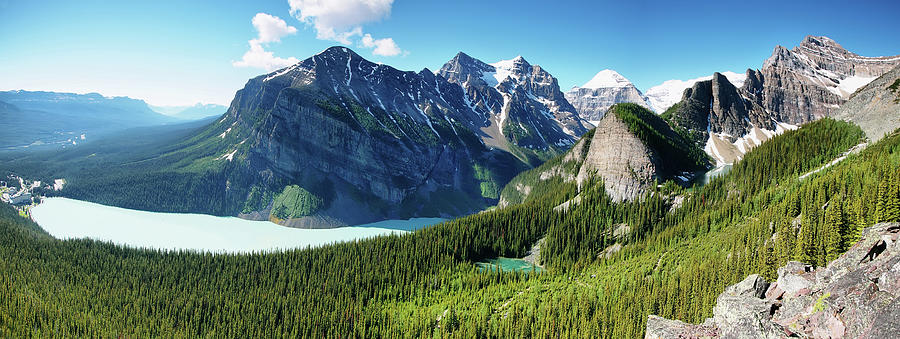 Panorama Of Lake Louise From Little Photograph by Marisa López Estivill
