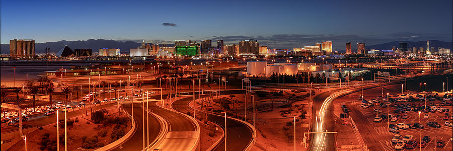 Dean Martin Photograph - Panorama of Las Vegas from McCarran International by Silvio Ligutti